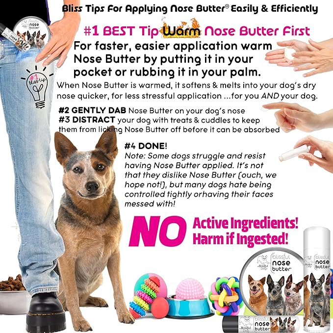 The Blissful Dog Australian Cattle Dog Unscented Nose Butter - Dog Nose Butter, 4 Ounce