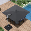 Patio Umbrella, 10FT Outdoor Cantilever Umbrella with 360-degree Rotation for Garden, Deck, Backyard, Pool and Beach, Grey