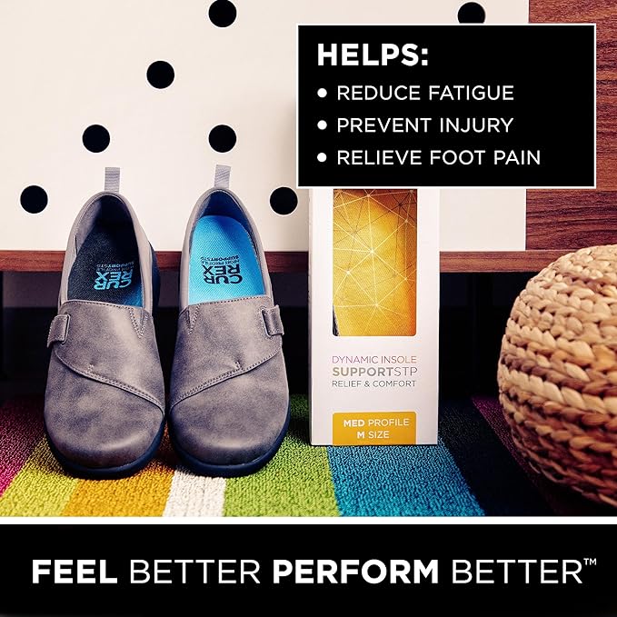 CURREX SupportSTP – Arch Support Insole w/Superior Cushioning & Airflow, Heavy Duty Shell for Less Fatigue – Comfort, Athletic, Casual and Work Shoe Inserts, Men & Women – High Arch, Small