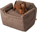 Snoozer Dog Car Seat, Lookout I Dog Booster Car Seat for Small Dogs Under 25lbs, Size: Medium, Fabric: Merlin Camel, Pet Car Seat to Alleviate Car Sickness for Dogs, Removable Machine Washable Cover