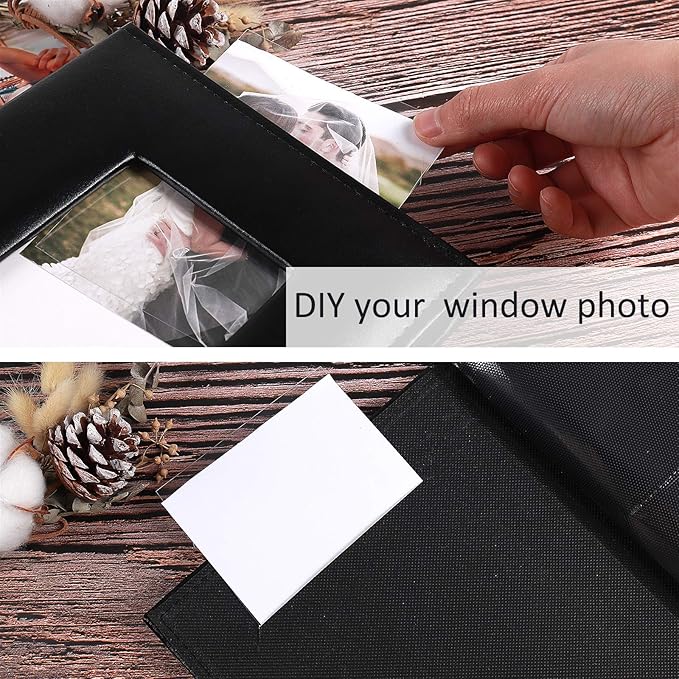RECUTMS Photo Albums With 4x6 200 Photos Pocket Album Cover Slide In Photo Picture Small Photograph Album For Family Wedding Children Holiday Anniversary Album PU Leather photo albums（Purple）