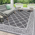 HEBE Outdoor Rug Waterproof 8x10, Reversible Plastic Straw Rug RV Camping Rug, Indoor Outdoor Patio Mat Clearance, Outside Carpet for Porch,Deck,Camper,Balcony,Backyard,Picnic