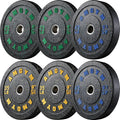 2 Inch Bumper Plates，10-500lbs，Barbell Rubber Olympic Weight Plates Set for Home Gym, Strength Training & Weight Lifting, Multiple Options Colors