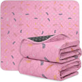 Sunheir Washable Pee Pads for Dogs 2-Pack Reusable Puppy Pads Pet Training Pads, Waterproof Dog Pee Pads for Crate, Whelping Pad, Non-Slip Protects Against Urine Leakage (Leaves - Pink, 18x24)
