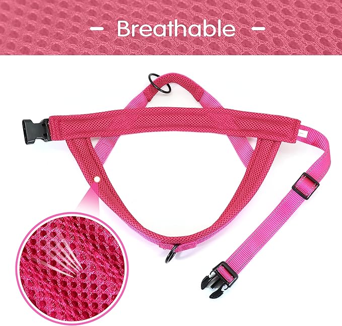 Didog No Pull Dog Harness with Soft Mesh Padded,Reflective & Quick Fit Light Weight Dog Strap Vest Harness,Easy for Walking Training (S:Chest 18-22", Mesh-Hot Pink)