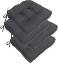 RACE LEAF 4 Pack Patio Chair Cushions 17x17 Inch, Thickened Waterproof Cushions with Stain Resistant Cover and Non-Slip Ties for Patio Furniture (Gray)