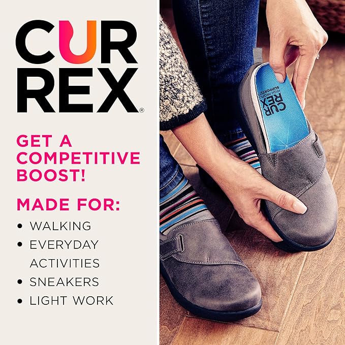 CURREX SupportSTP – Arch Support Insole w/Superior Cushioning & Airflow, Heavy Duty Shell for Less Fatigue – Comfort, Athletic, Casual and Work Shoe Inserts, Men & Women – Low Arch, XS