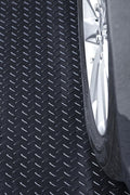 RESILIA Heavy Duty Garage Floor Runner & Protector Mat - Slip Resistant Diamond Plate PVC Mats - Water, Spill, & Stain Resistant, Black (4 feet x 10 feet), Made in The USA