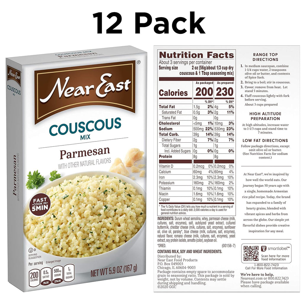 Near East Couscous Mix, Parmesan, Case of 12, 5.9 Oz