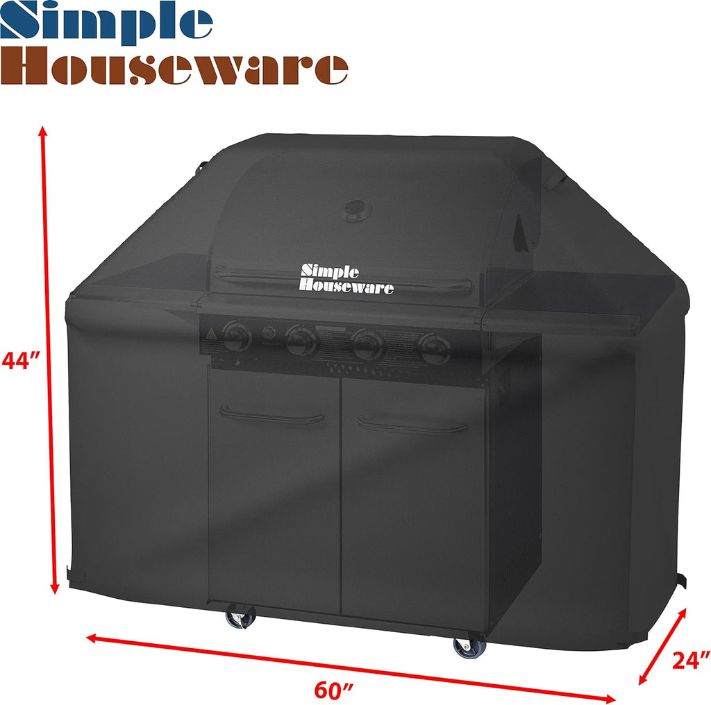 Simple Houseware 60 in. Waterproof Heavy Duty Gas BBQ Grill Cover, Weather-Resistant Polyester
