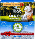 All Natural Clumping Cat Litter – Multiple Scents – Low Dust, Odor Control – Unscented 18 lb - Surprise Toy Inside