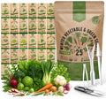 Organo Republic 25 Winter Vegetable & Green Seeds Variety Pack for Outdoors & Indoor Home Gardening 27670+ Non-GMO Heirloom Seeds: Broccoli Beet Carrot Collard Lettuce Radish Spinach Pea Kohlrabi