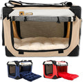 Extra Large Dog Cat Puppy Carrier 20"x13"x13" Foldable Soft Sided Travel Crate Portable Pet Kennel With Cushion Reduces Anxiety Saves Space Easy Vet Visits Secure Triple Entry Mesh Lightweight Durable