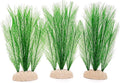 BEGONDIS 3Pcs Aquarium Decorations Fish Tank Artificial Green Water Plants Made of Silk Fabrics Plastic