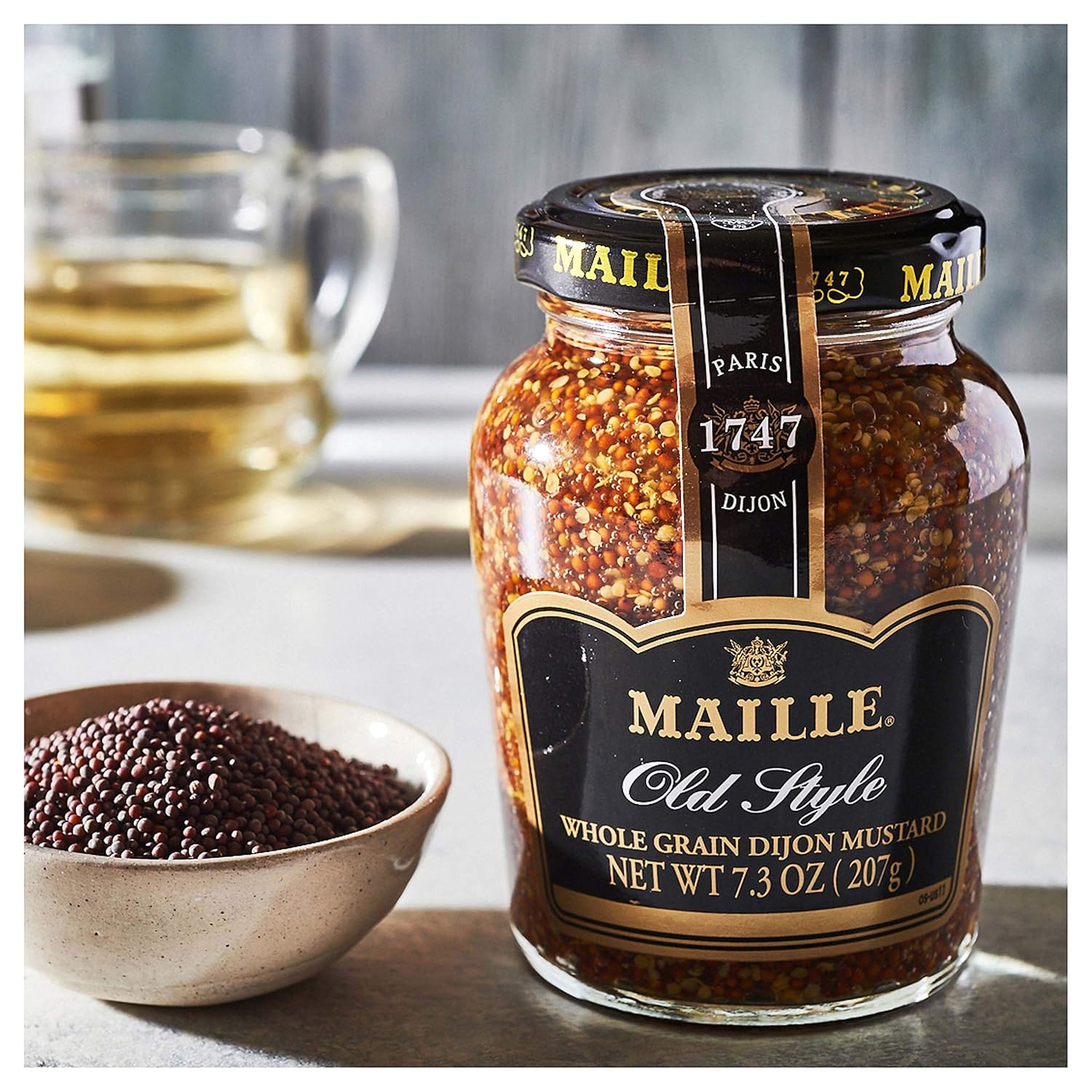 Maille Old Style - Whole Grain Dijon Mustard (Pack of 6, 7.3 Oz)