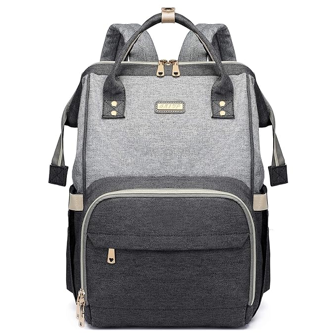 Diaper Bag Backpack for Women, Baby Bags for Girls,Diaper Bag with Changing Pad, and Insulated Pockets (Dark Grey +Light Grey)