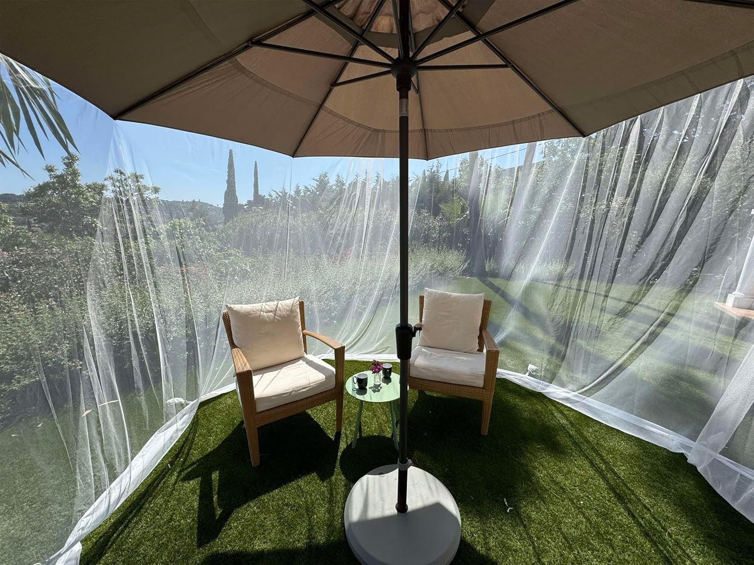 Mosquito Net for Umbrella 9.2 FT | Large Sizes & Fabric Designed for Outdoors | Insect House Screen Netting for Patio, Porch & Garden Terrace | Outside Canopy Bug & Fly Protection Enclosure