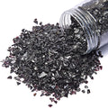 TWINKLING High Luster Crushed Glass Glitter, Broken Glass, Fire Glass Gems Chips for Fire Pit, DIY Resin Art, Epoxy Crafts, Geode Painting, Aquarium Decoration, 6-9mm(370g/13oz.) (Black)