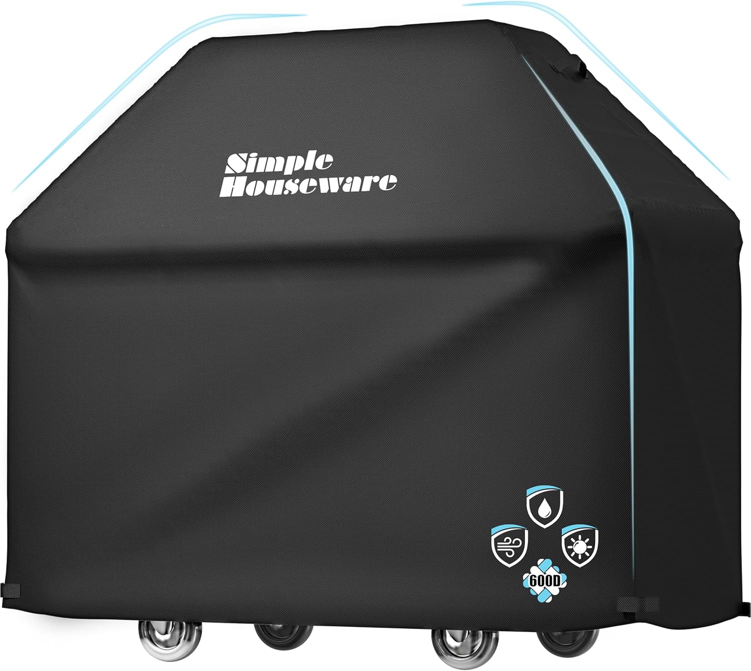 Simple Houseware 60 in. Waterproof Heavy Duty Gas BBQ Grill Cover, Weather-Resistant Polyester