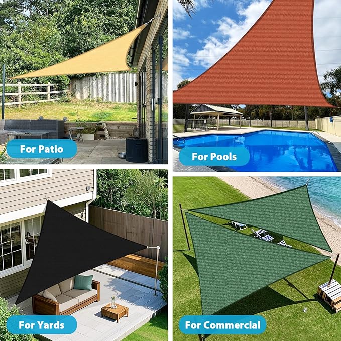Amagenix Sun Shade Sail 18'X18'X25.5' Curved Edge Outdoor Shade Canopy Black Breathable 95% UV Block Shade Cloth for Patio Garden Backyard (We Make Custom Size)