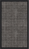 Indoor/Outdoor Hose-Wash Embossed Design Non-Slip Rubber 18" x 30" Modern Entryway Mat for Entryway, Patio, Backyard, Garage, 18" x 30", Charcoal