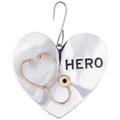 GreaterGood Healthcare Hero Sentiment Ornament - Alpaca Silver and Brass Heart