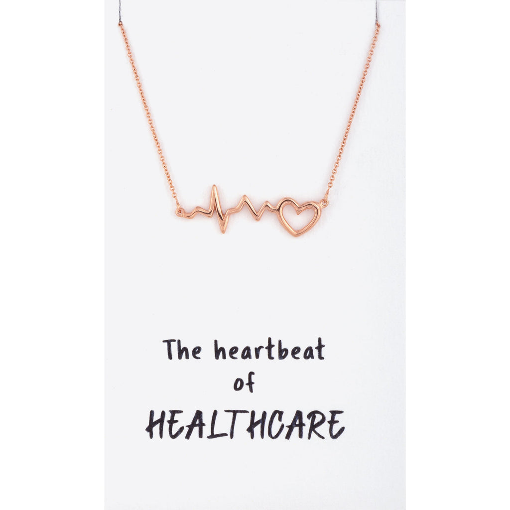 GreaterGood Heartbeat of Healthcare Sterling Silver or Rose Gold Necklace