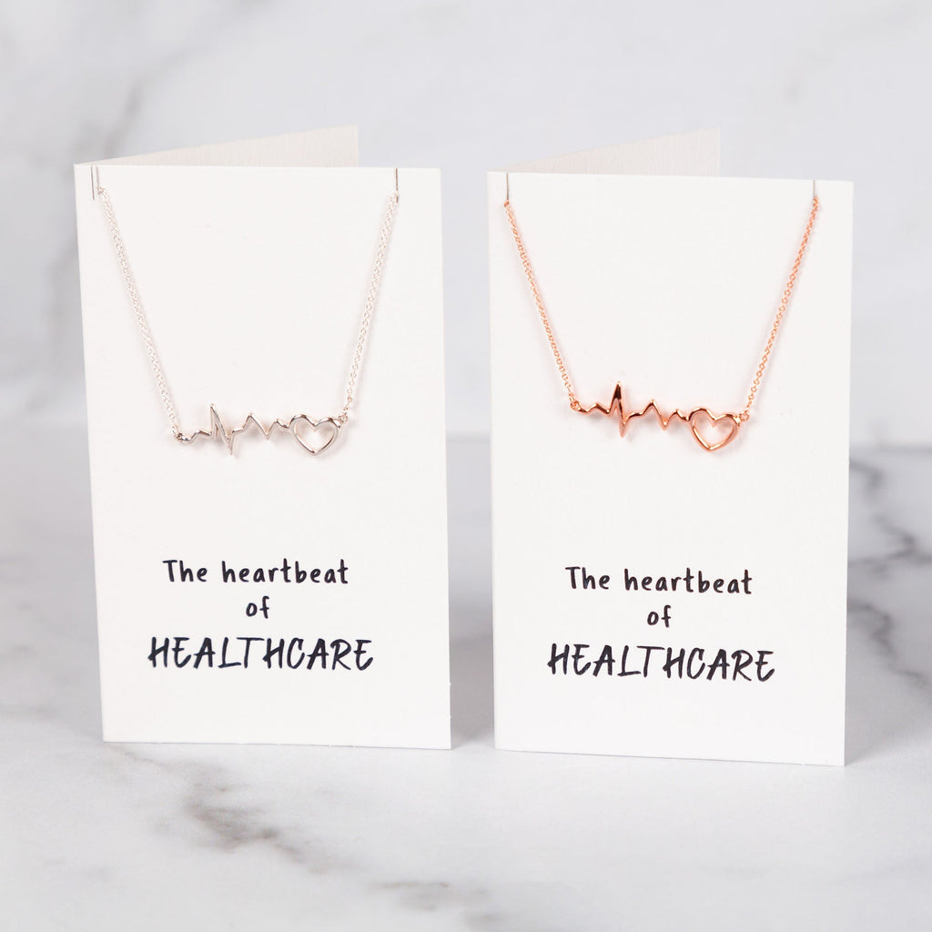 GreaterGood Heartbeat of Healthcare Sterling Silver or Rose Gold Necklace