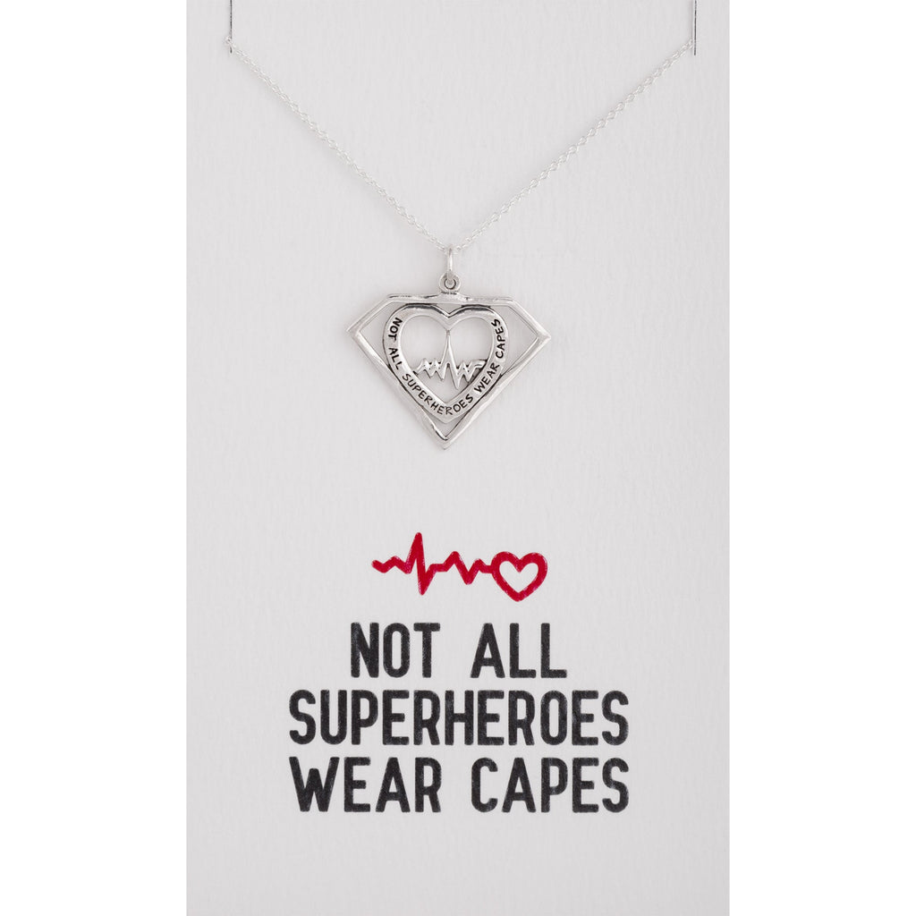 Healthcare Superhero Sterling Silver Necklace by GreaterGood