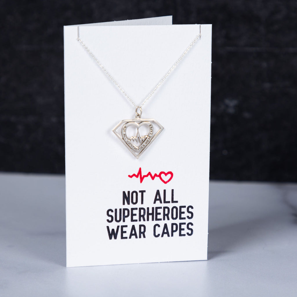 Healthcare Superhero Sterling Silver Necklace by GreaterGood