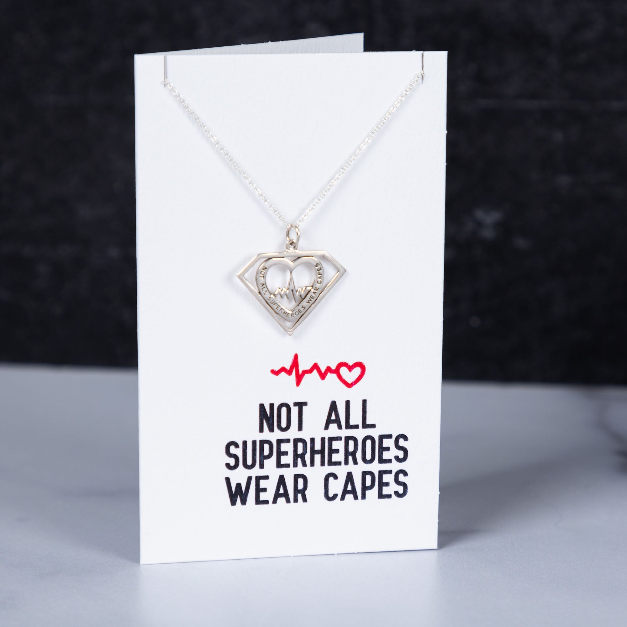 Healthcare Superhero Sterling Silver Necklace by GreaterGood