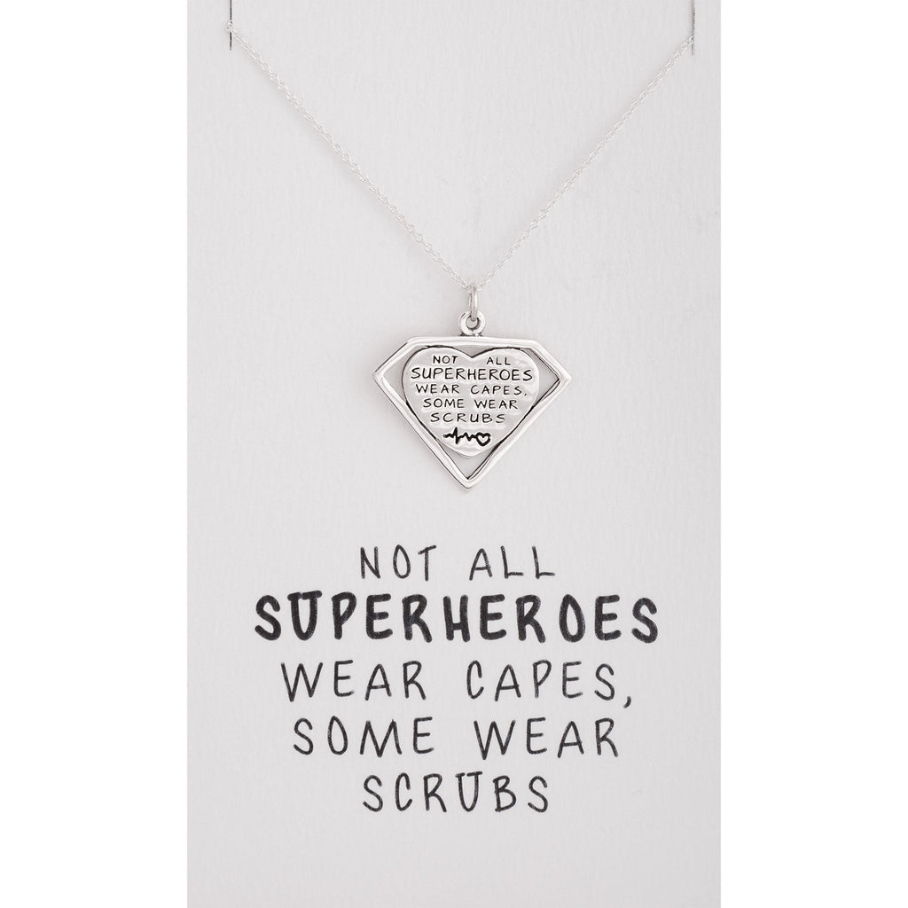 Healthcare Superhero Sterling Silver Necklace by GreaterGood