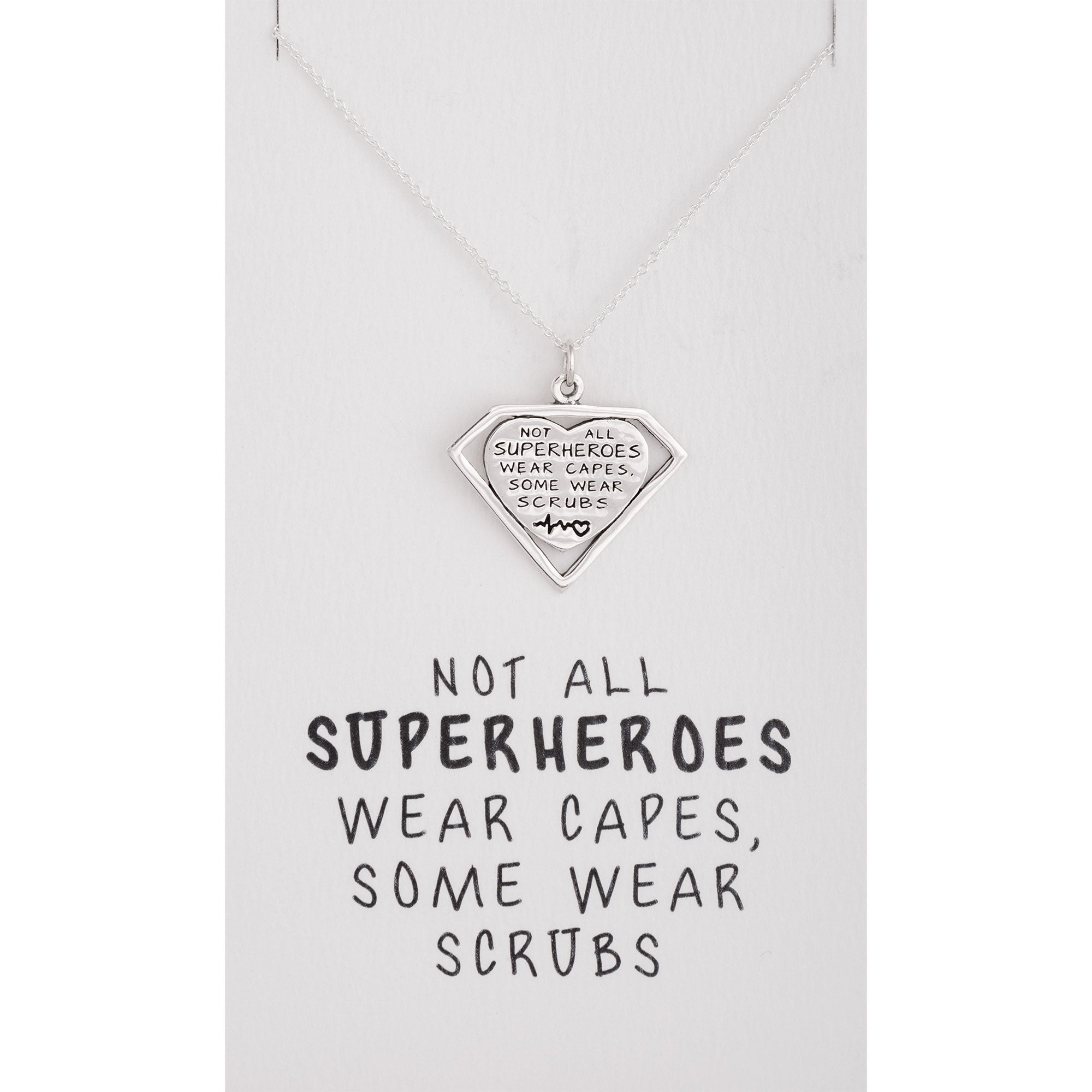 Healthcare Superhero Sterling Silver Necklace by GreaterGood