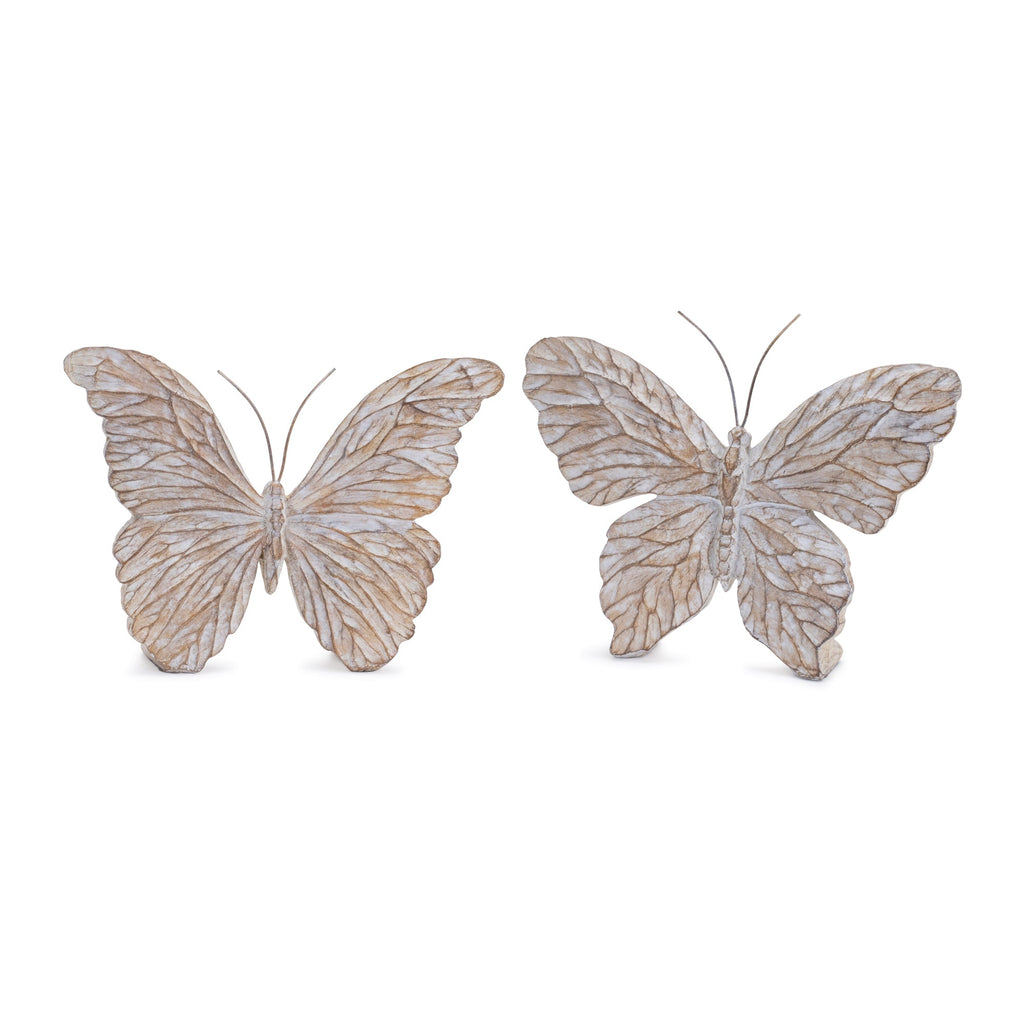 Carved Butterfly Shelf Sitter (Set of 4)