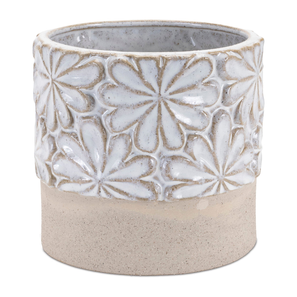 Ceramic Floral Planter (Set of 2)