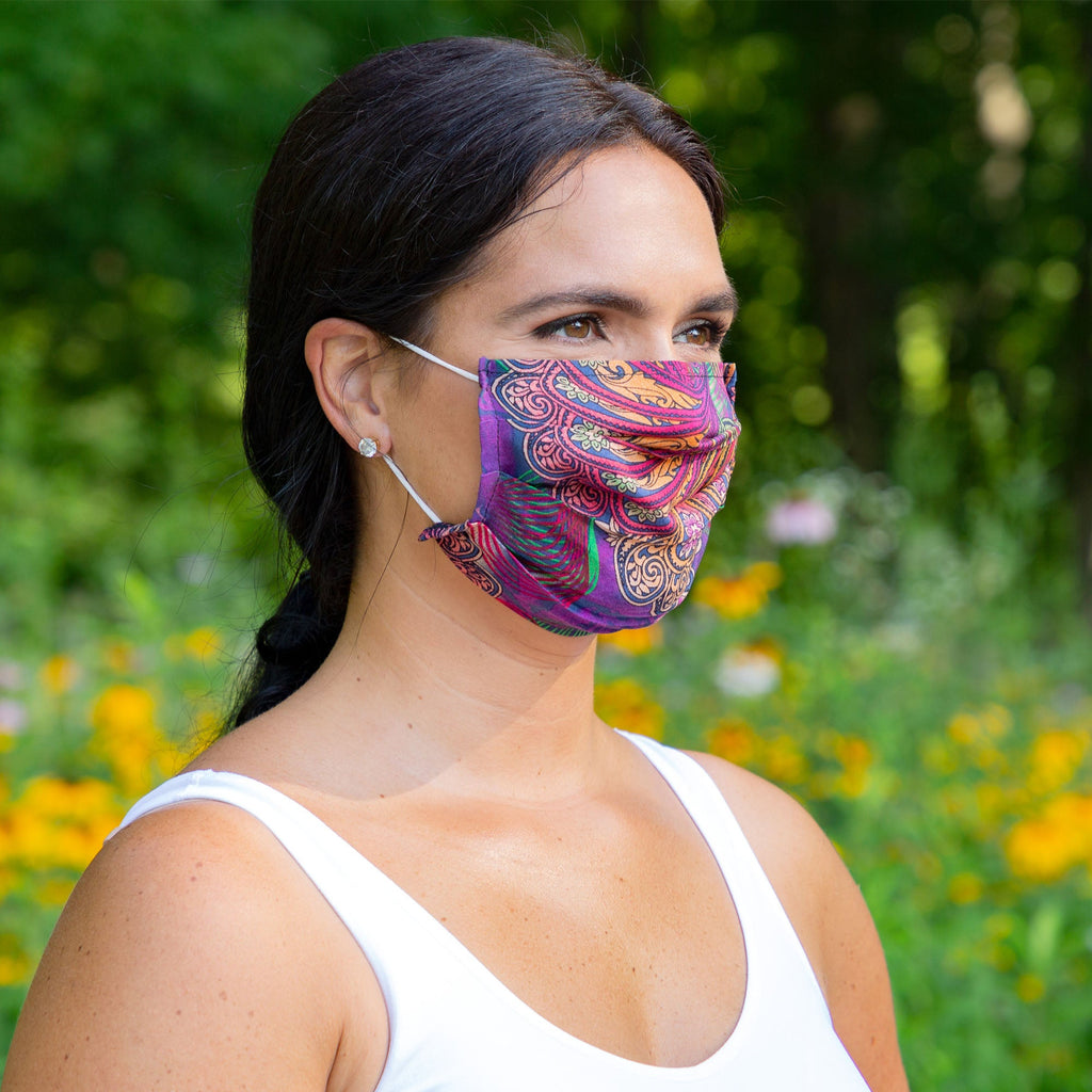 GreaterGood Island Vibes Cotton Face Masks with Pouch - Set of 3