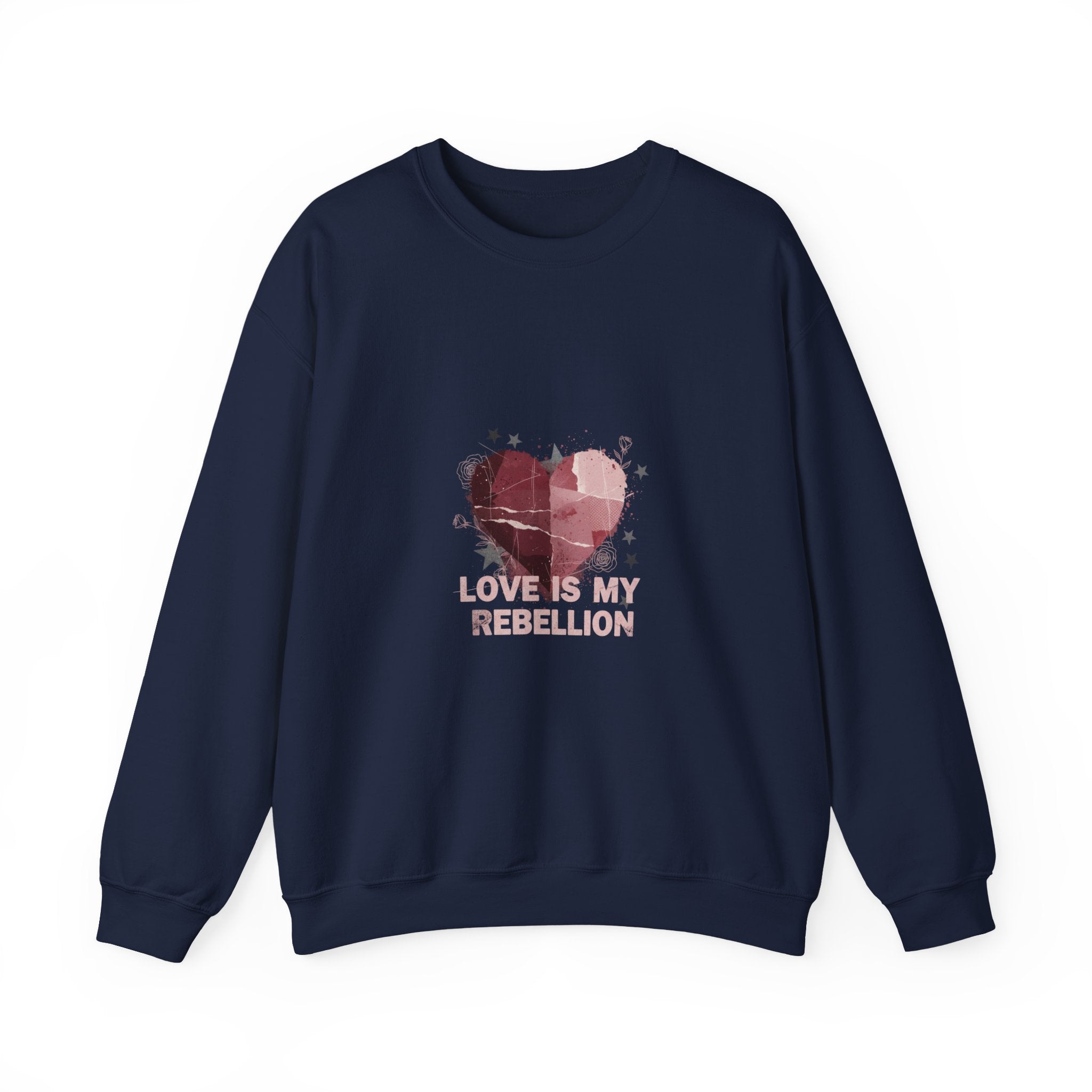 Love Is My Rebellion Sweatshirt | soft grunge heart, distressed punk heart design