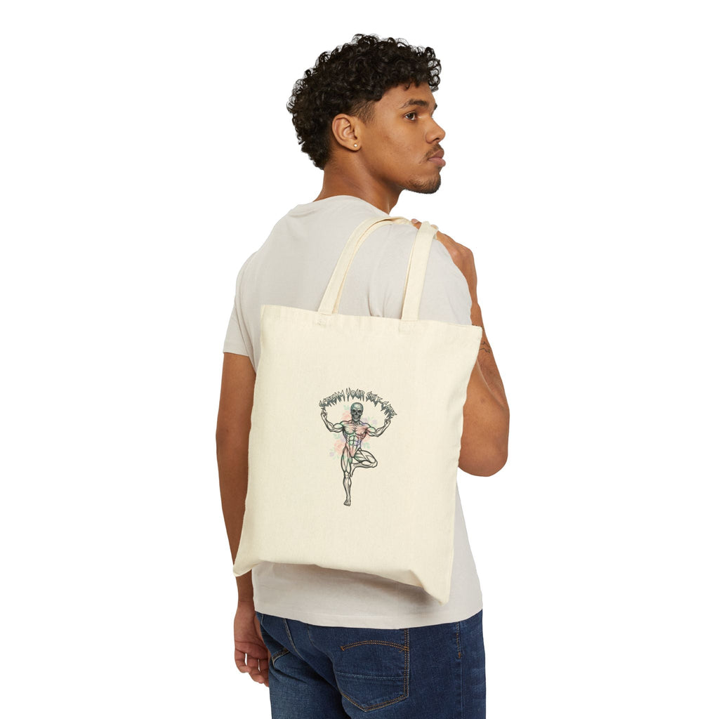 Hard Rock Self-Care Tote | metal font shirt, gothic wellness quote