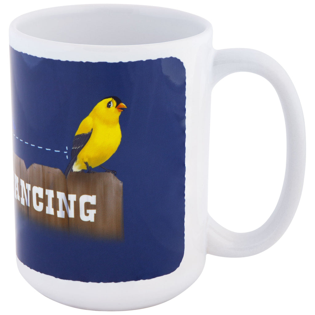 GreaterGood Social Distancing Bird Ceramic Mug, 15 oz Capacity