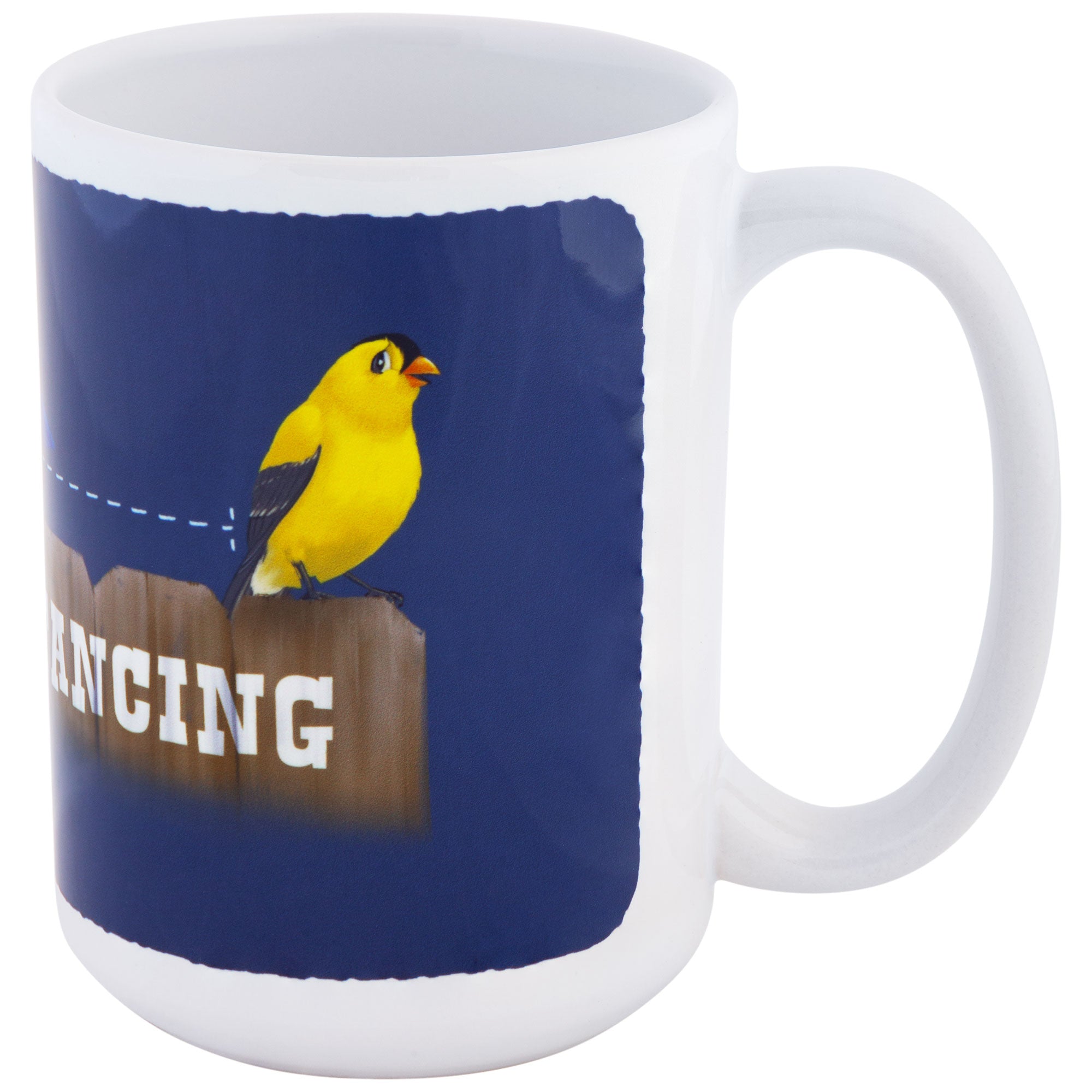 GreaterGood Social Distancing Bird Ceramic Mug, 15 oz Capacity