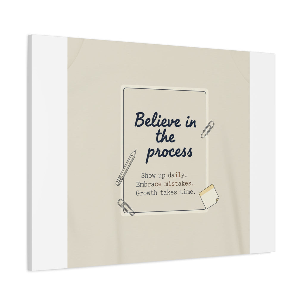 Believe in the Process Canvas | analogue note to self, handwritten reminder décor