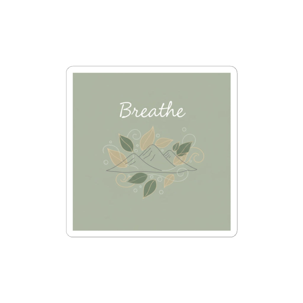 Breathe Mountain Sticker | Nature Vibes Decal, Minimal Forest Moon Phase Style