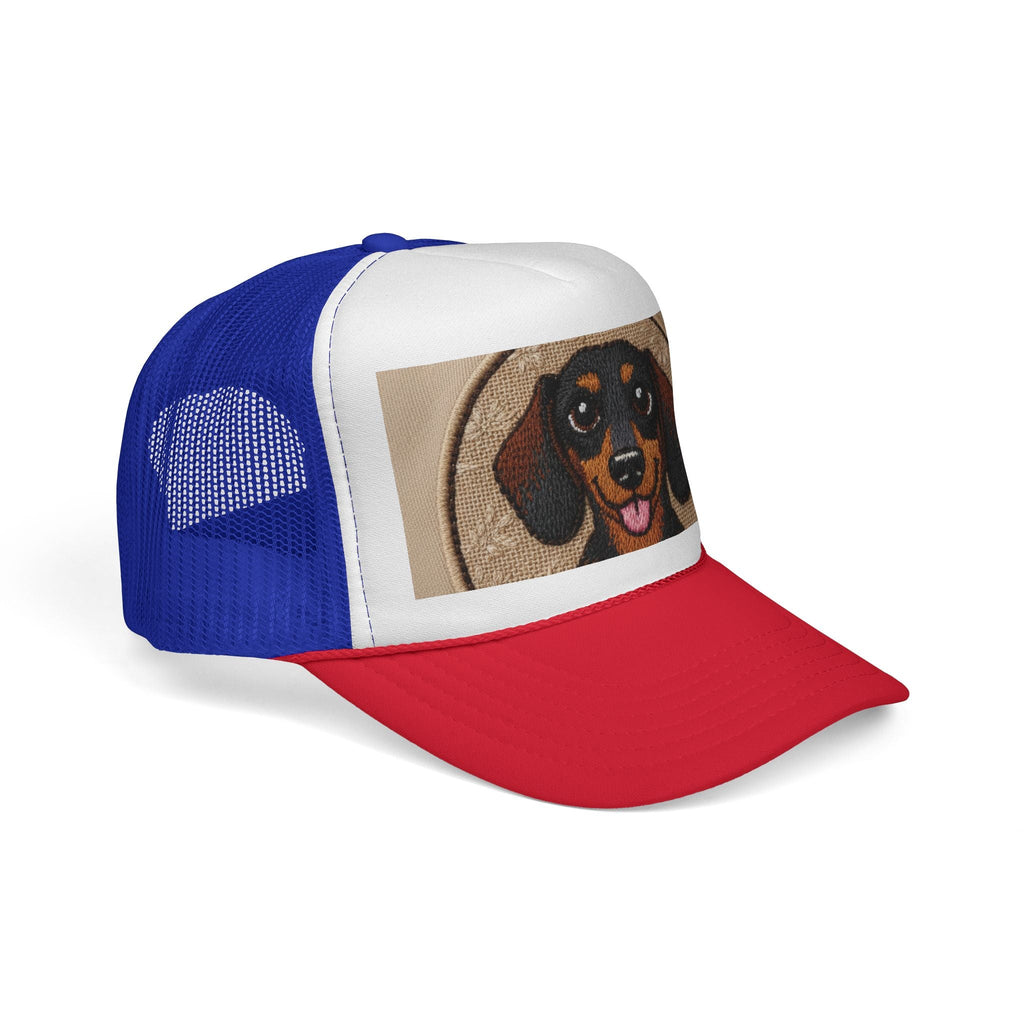Dachshund Dog Trucker Cap - Cute Smiling Wiener Dog Patch Hat
