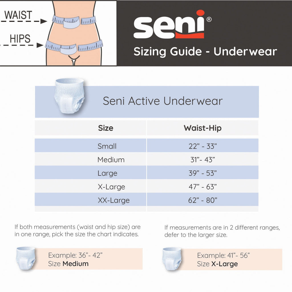 Seni® Active Classic Plus Moderate Absorbent Underwear, Medium S-ME20-AC2