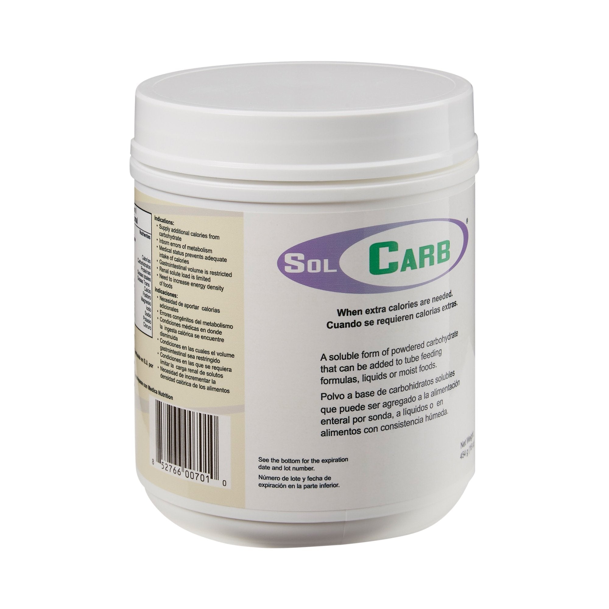 SolCarb® Soluble Form of Powdered Carbohydrate, 454 Gram Jar 7001-N