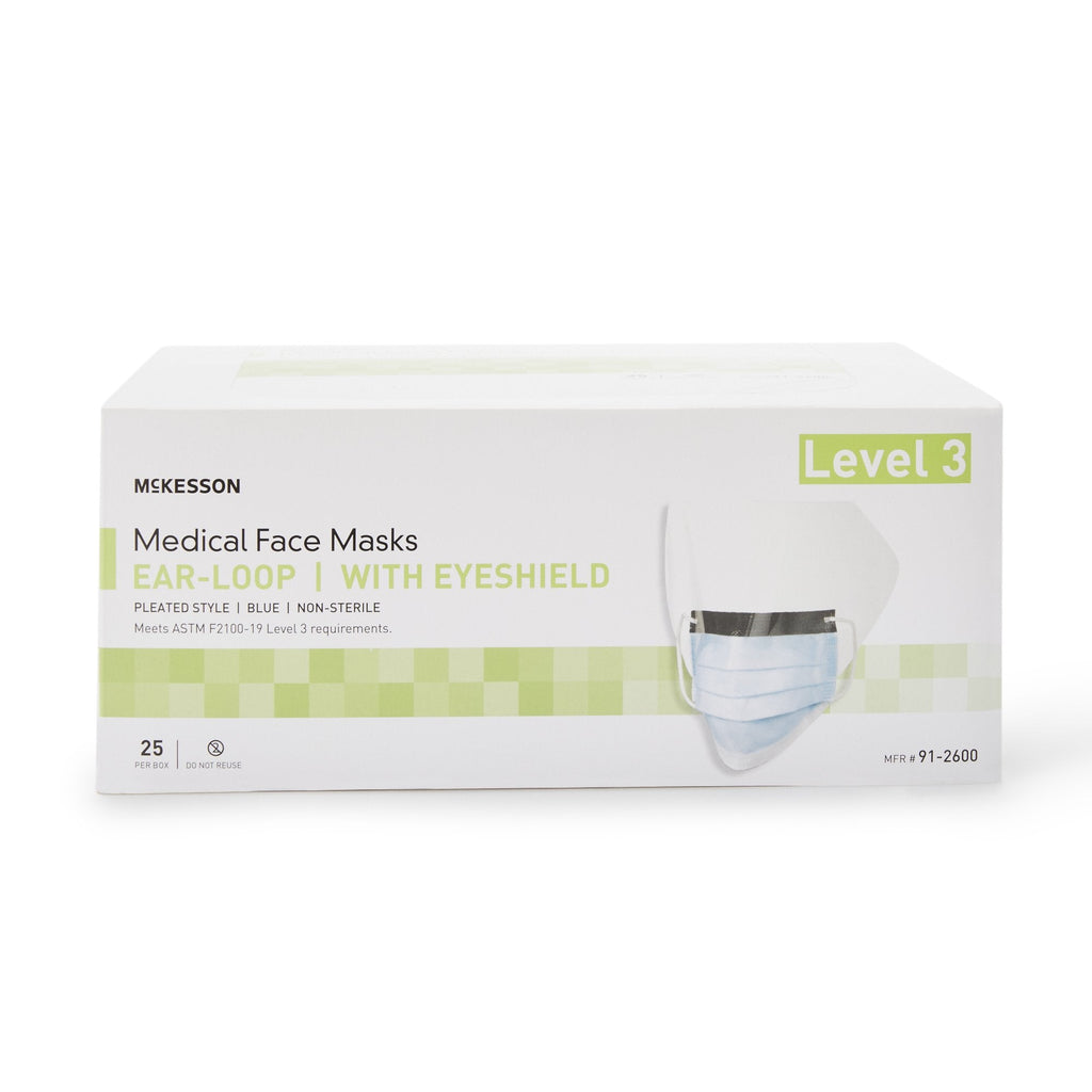 McKesson Procedure Mask with Eye Shield 91-2600