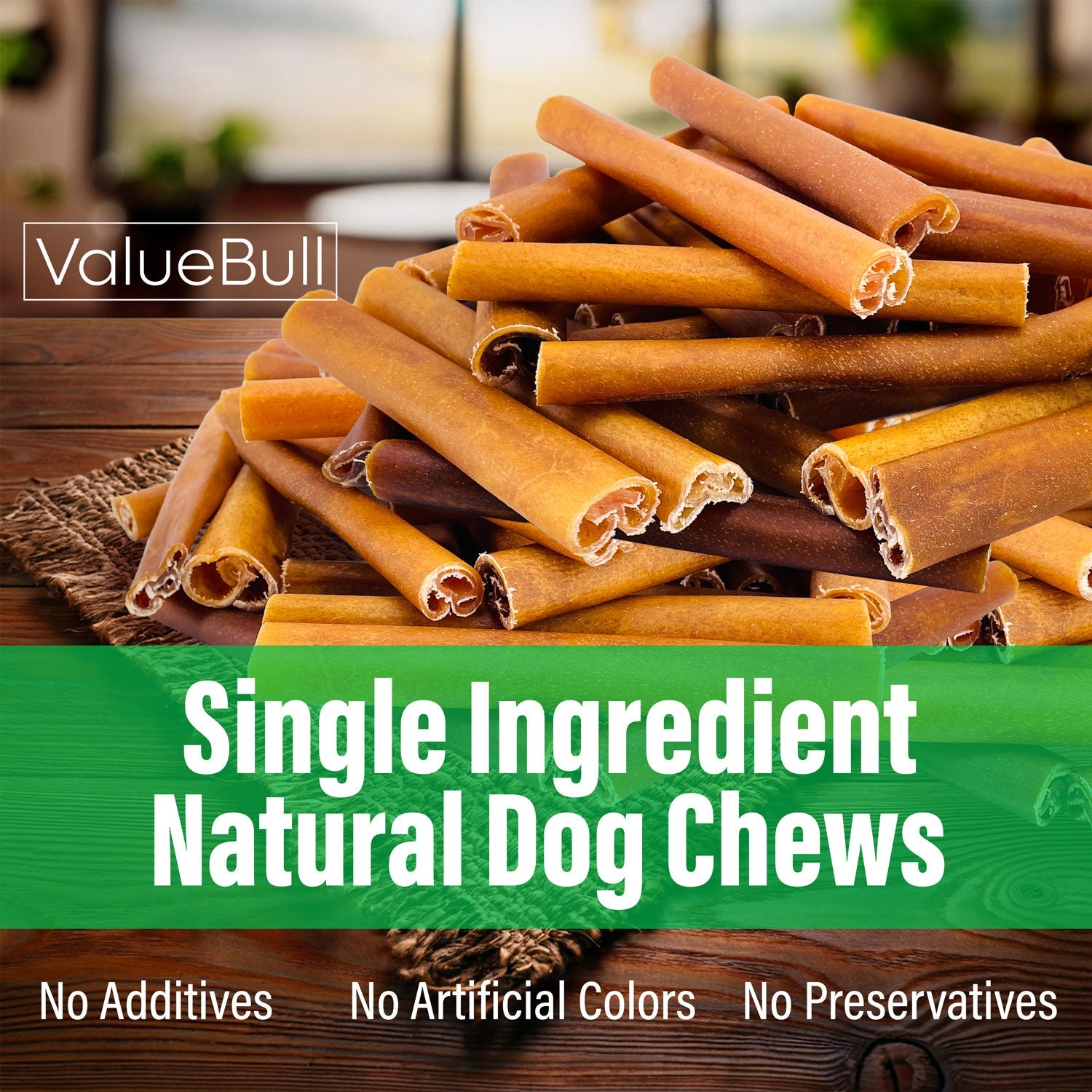 ValueBull Buffalo Collagen Sticks for Dogs, 6 Inch Super Jumbo Chews, Natural Long-Lasting Dog Treats, 10 Count