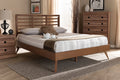 Baxton Studio Calisto Mid-Century Modern Walnut Brown Finished Wood King Size Platform Bed