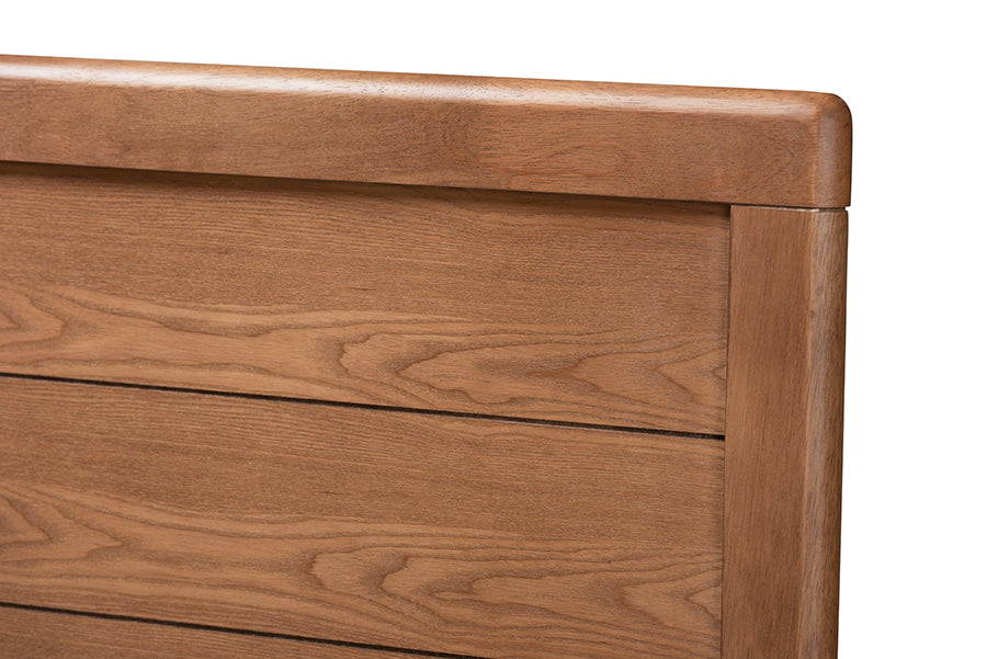 Baxton Studio Artemis Mid-Century Modern Walnut Brown Finished Wood Full Size Platform Bed