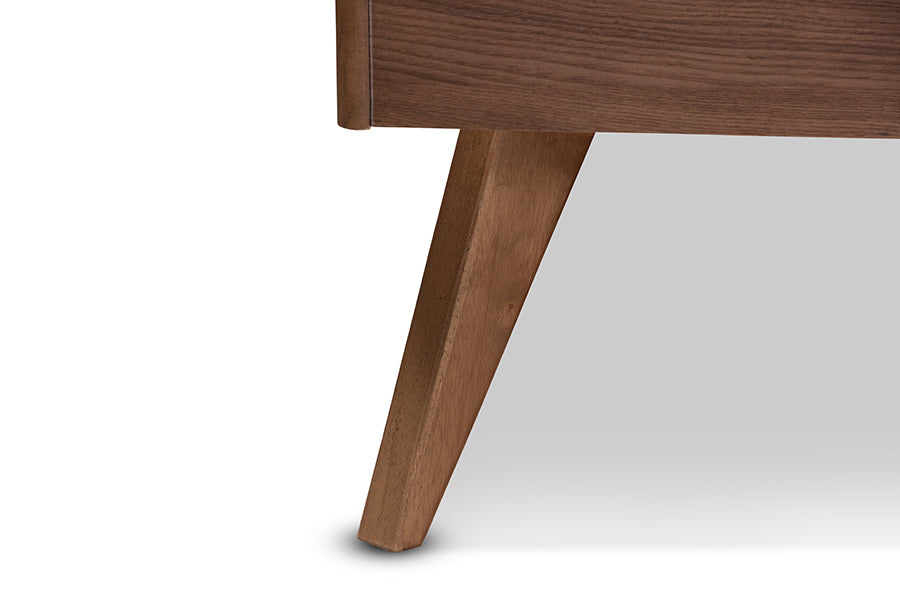 Baxton Studio Artemis Mid-Century Modern Walnut Brown Finished Wood Full Size Platform Bed